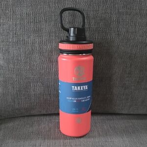 Takeya Coral 18oz. Spout Water Bottle, New With Easy Carry Handle